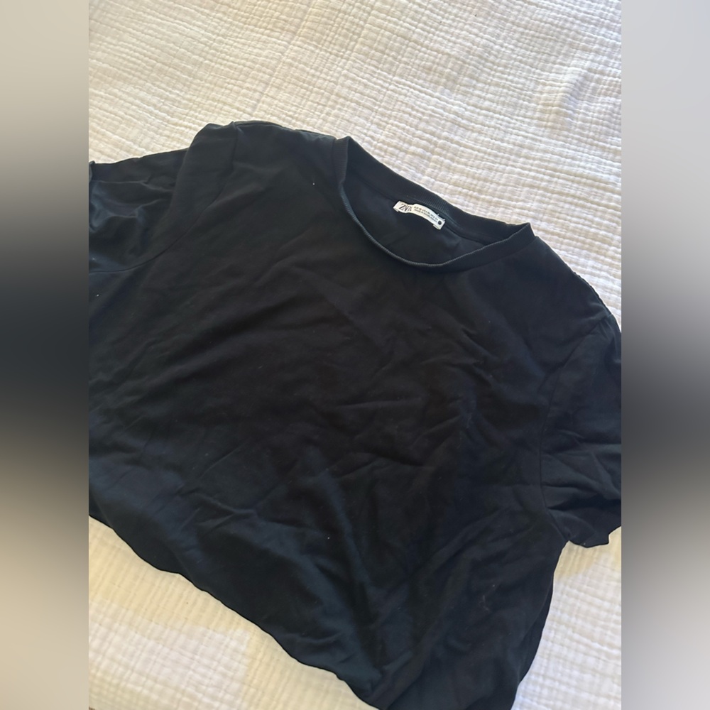 Zara Black Crew Neck Top